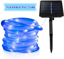 50/100LED Solar String Tube Light Outdoor Garden Tree Fairy Rope Wire Decor Lamp