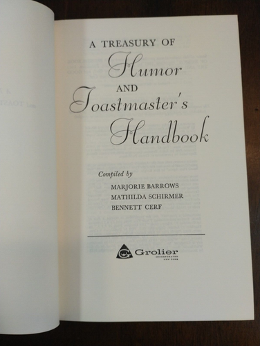 A Treasury of Humor and Toastmaster's Handbook ~ HC ~ 1955 - Picture 5 of 14
