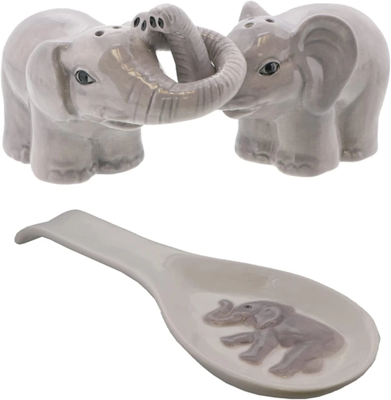 Ceramic Stovetop Set with Salt and Pepper Shakers And Spoon Rest
