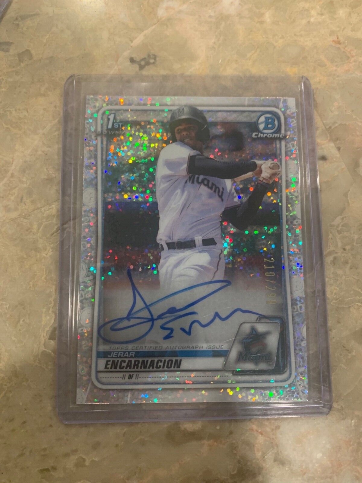 2020 1st Bowman Chrome Jerar Encarnacion Speckle Refractor Auto /299