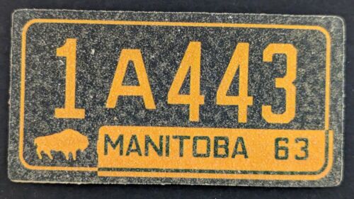 Vintage 1963 Manitoba License Plate Wheaties Sticker Card - Afbeelding 1 van 2