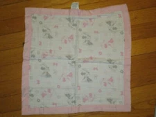 HTF Disney Baby Minnie Pink Gray Muslin Security Blanket/Lovey