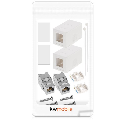 2x Caja de red para superficie con 1 puerto Ethernet CAT6A y 2 módulos Keystone - Afbeelding 6 van 6