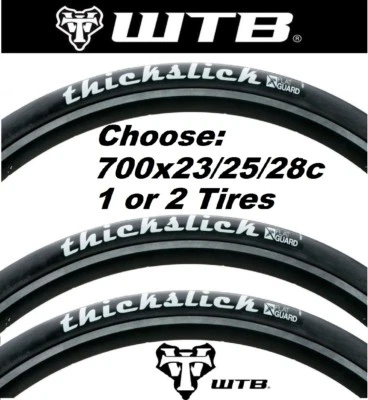 1 or 2-Pak WTB Thickslick Flat Guard 700x25 or 700x28 Fast 700c Road Bike Tire
