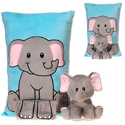 Подушка-слон Fiesta со съемным плюшевым чучелом и игрушечным слоном-приятелем