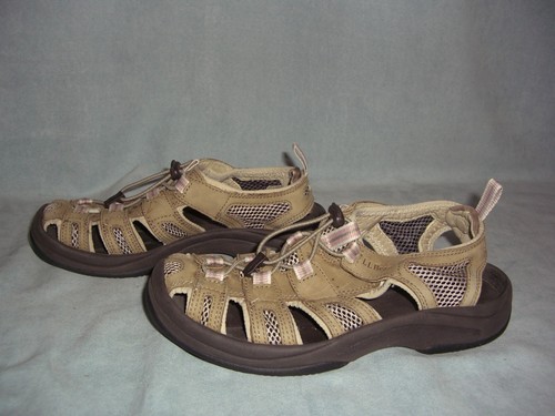 WOMEN'S LL BEAN SPORT RIVER HIKING SANDALS Shoes Brown/Pink Size 8 - Picture 9 of 11