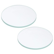 2.5"x0.12" Dia Flashlight Glass Lens, 2 Pcs Polished Edge Glass Len, Transparent