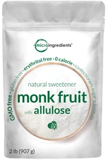 Monk Fruit Sweetener with Allulose, 2 Lbs | No Erythritol | No Aftertaste, 1:...