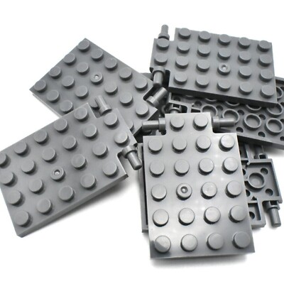 TCM BRICKS Dark Bluish Gray Plate 4x6 with Trap Door Hinge X25 Compatible Parts 