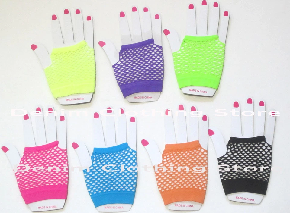 MUJERES ENCAJE MUJER MUÑECA LONGITUD SIN DEDOS RED GUANTES RED LOTE AL POR MAYOR Foto 2 de 4