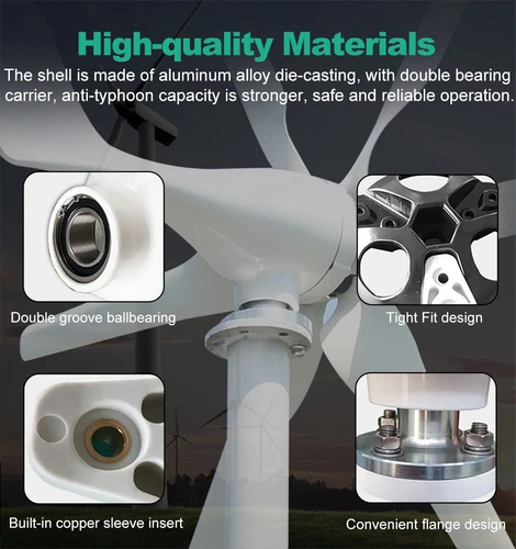 800W 24V Horizontale Windkraftanlage Kits Windgenerator Windräder mit Laderegler - Bild 10 von 21
