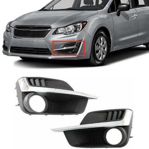 Pair Front Fog Lamp Cover Bezel W/Chrome Left&Right For Subaru Impreza 2015 2016 - Picture 1 of 4