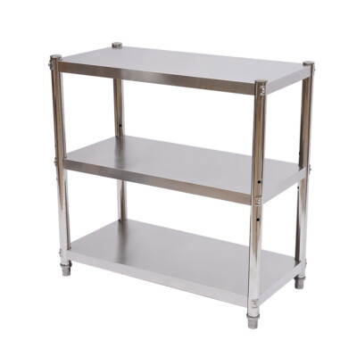Produktbild von Edelstahl-Arbeitstisch Gastro – 80x40 Cm, 3 Ablagen, 30 Kg Traglast, NEU