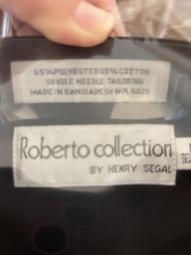 NWT Henry Segal Roberto Collect Shirt Men M 32 - 33 15 - 15.5 Black Wait Staff - Picture 6 of 6