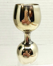 Silver Plated Bell Double-sided Jigger Barware India E.S.N.S Initialed