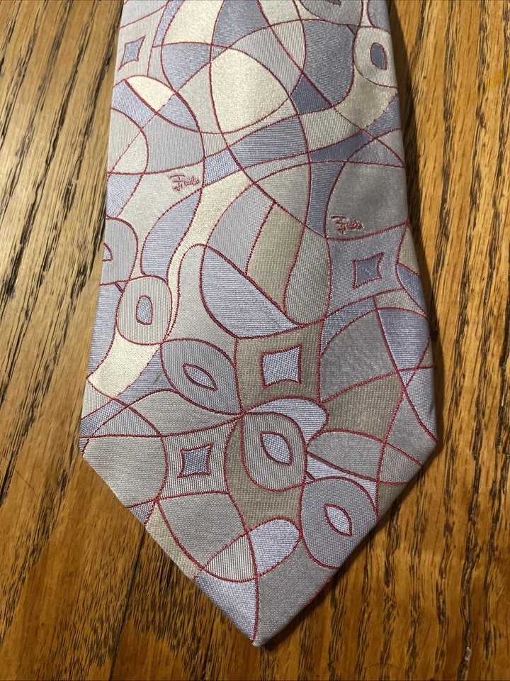 EUC Emilio Pucci Abstract Woven Silk Tie Men’s Designer Necktie Made In Italy - Imagem 3 de 4
