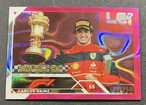 /250 Fuchsia Lava Carlos Sainz #153 Ferrari 2023 Topps Chrome Formula 1 F1 Card - Bild 1 von 3
