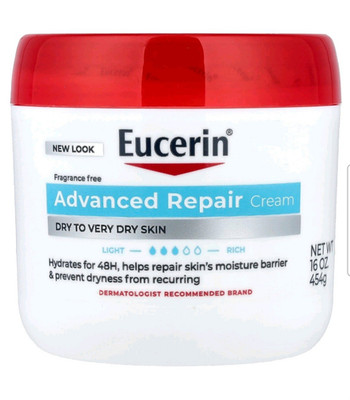 Eucerin Advanced Repair Cream Fragrance-Free Dry Skin Moisturizer 16 oz Jar