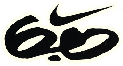 Big Nike Skateboard Sticker Schwarz Transp 25x13cm Gestanzt Oldschool Vintage