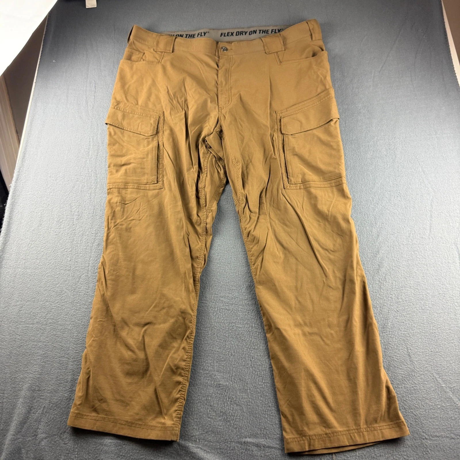 Duluth Pants Mens 44x32 Brown Dry On The Fly Flex Relaxed Fit Cargo Work Hiking