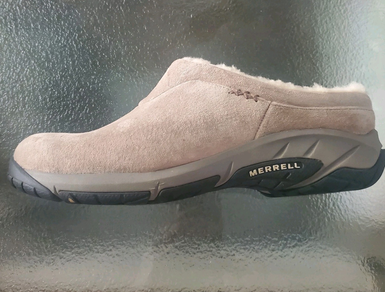 Merrell Encore Ice scarpe da donna 9 5 zoccoli scamosciati pietra slide J598444