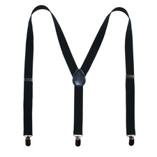 CTM Elastic Solid Navy Clip-End Suspenders