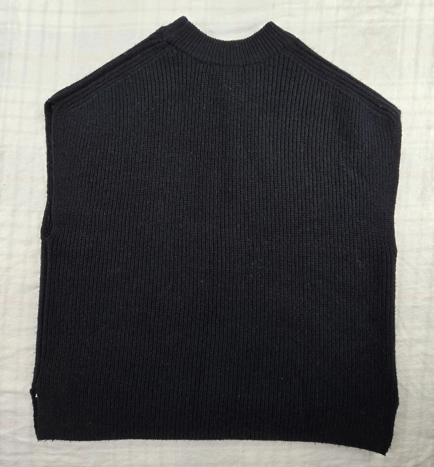 Boden Jersey Mujeres 100% Lana Tejido Sin Mangas Cuadrado Suéter Chaleco Tanque Negro M Foto 2 de 4