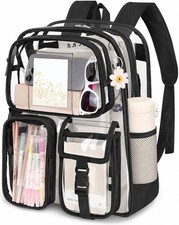 Clear Backpack for School, 17 inch Heavy Duty PVC Transparent Bookbag
