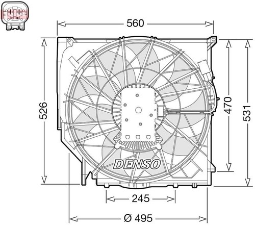 Denso Der05008 Lüfter Motorkühlung für BMW X3 E83 2.0 2.5 3.0 2003-2010