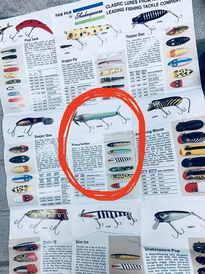 VINTAGE SHAKESPEARE HOLZ-WOBBLER NEU & ORIGINAL BOX no DAM Daiwa Blinker Spinner - Bild 3 von 4