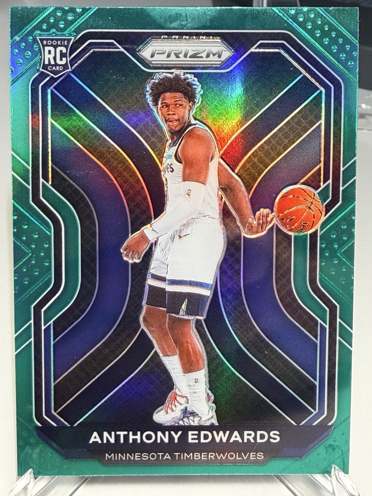 2020-21 Panini Prizm - Anthony Edwards #258 Green Prizm (RC)
