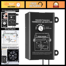Adjustable Attic Fan Thermostat Control - Programmable Temperature Dial, Easy Mo