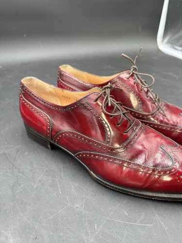 Salvatore Ferragamo Sondrio Wingtip Oxford Schuhe Herren Vintage 80er Gr. 11 C - Bild 3 von 10