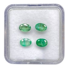 4 Pcs Natural Colombian Emerald 5.7-6mm Oval Cut Loose Untreated Gemstones Lot