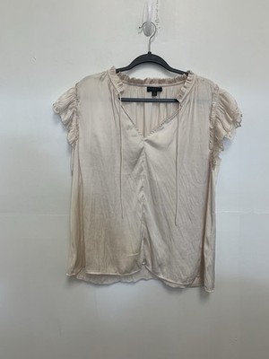 Current Air Split Tie V-Neck Flutter Sleeve Blouse XL