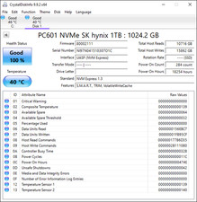 SK Hynix PC601 1TB NVMe SSD - Tested, 100% Health