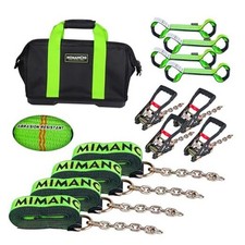 8 Point Roll Back Vehicle Tie Down Kit,with Heavy-Duty Chain VTDK8PACK