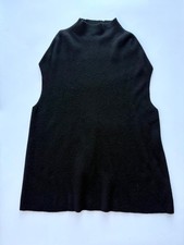 THE ROW Black Merilas Cashmere Sleeveless Turtleneck Mock Tunic Sweater XS/S