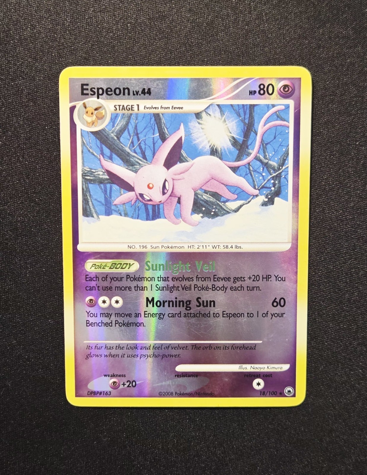 Espeon 18/100 Reverse Holo Rare 2008 Diamond & Pearl Majestic Dawn Pokemon TCG