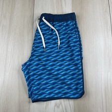 Fair Harbor Mens The Anchor Swim Trunks Lined 8" Board Shorts Blue Size M