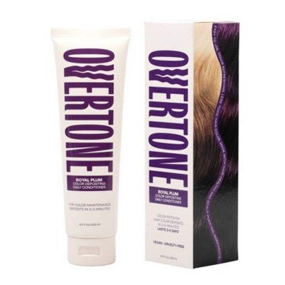 Overtone Royal Plum Daily Conditioner- Semi-Permanent Purple Hair Color 4.5 oz -