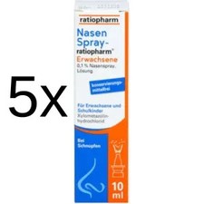 5 x NASENSPRAY-ratiopharm Erwachsene kons.frei 10 ml PZN 08300074