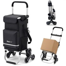 Stair Climbing Shopping Cart for Seniors, Tri-Wheel Grocery Cart for Stairs ...