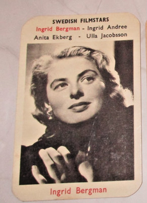 Ingrid Bergman 50er Jahre Maple Leaf schwedische Filmstars Kaugummi Karte