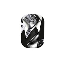  Mens Ties Stripe Tie and Pocket Square Set Classic A02-black& Grey& White