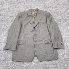Hickey Freeman Loro Piana Suit Jacket Mens 44 Gray Wool Notch Lapel