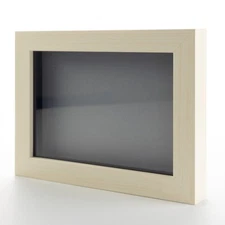 White Wash 24x36 Wood Shadow Box With Grey Acid-Free Backing 5/8 Usable Depth
