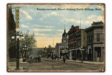 Billings Montana MT Twenty-seventh Street Historic City Retro 8x12 METAL SIGN