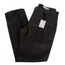 Club Monaco Connor Modern Slim Fit Dress Trouser Pants Wax Coated Linen 33x32