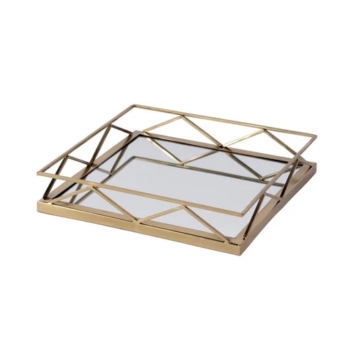 Butler Specialty Company Lydon Rectangle Mirrored Serving Tray - Polished Gold - Picture 2 of 5
